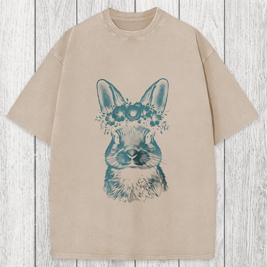 Tokyosol Floral Bunny Easter Washed T-Shirt