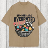 Tokyosol Funny Easter Raccoon Washed T-Shirt