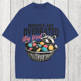Tokyosol Funny Easter Raccoon Washed T-Shirt