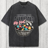 Tokyosol Funny Easter Raccoon Washed T-Shirt