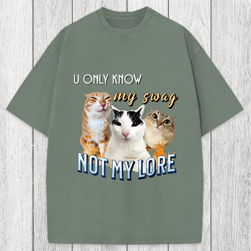 Tokyosol U Only Know Cat Meme Washed T-Shirt