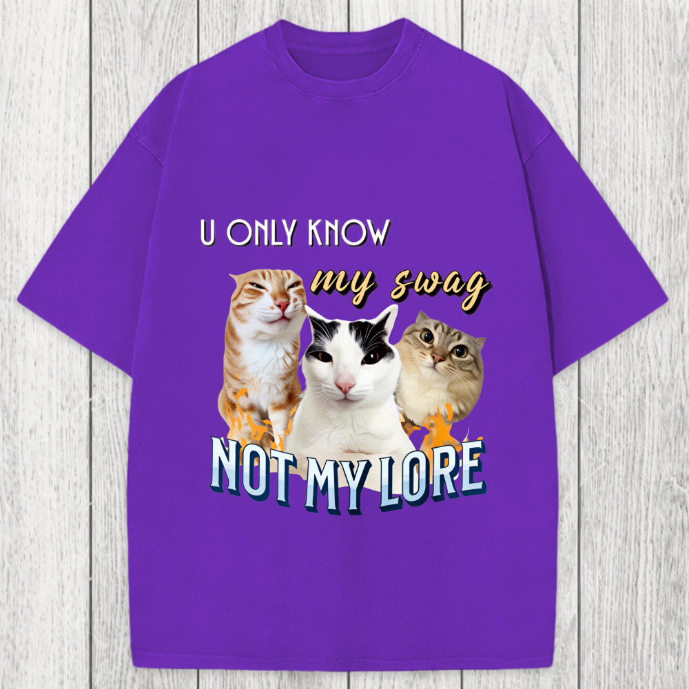 Tokyosol U Only Know Cat Meme Washed T-Shirt