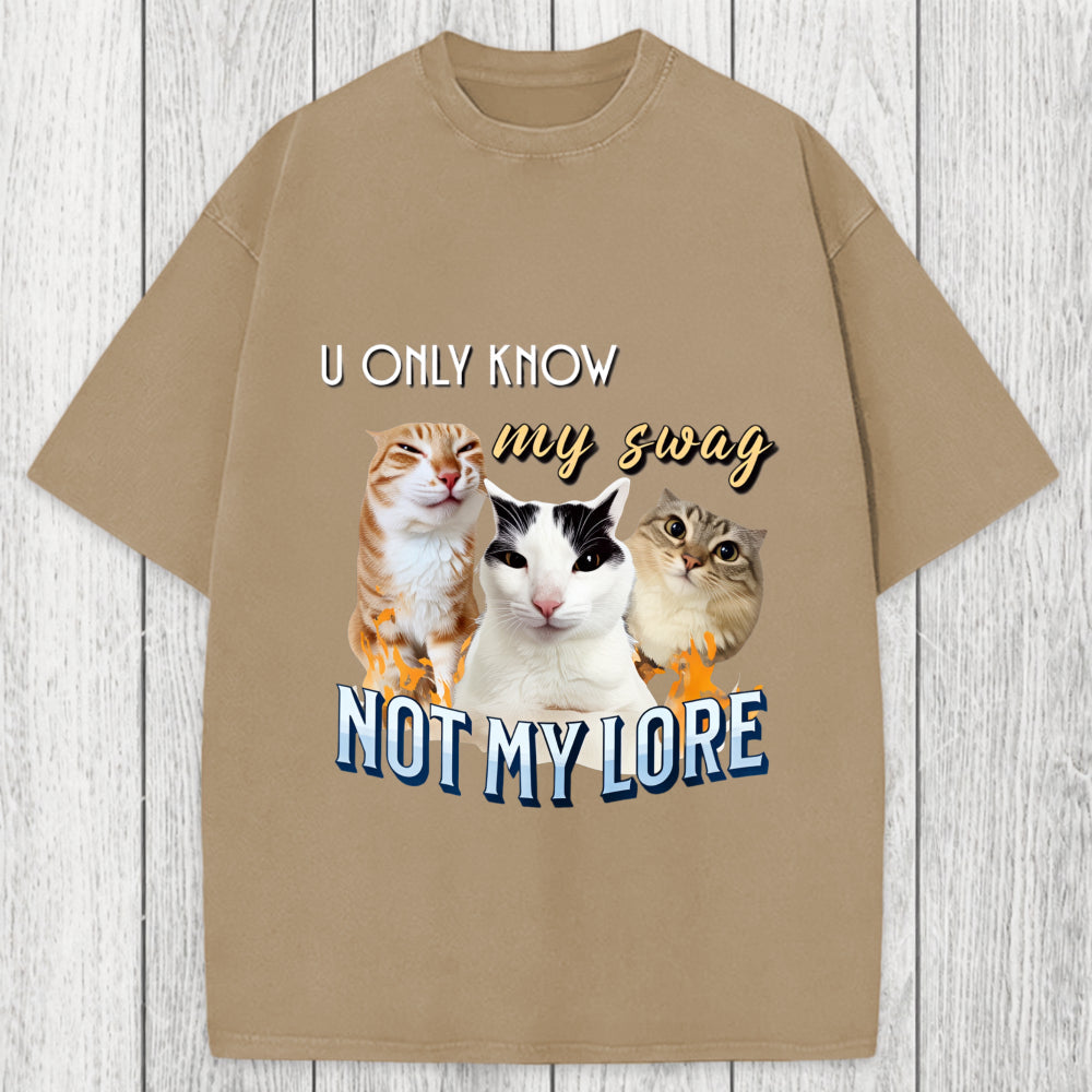 Tokyosol U Only Know Cat Meme Washed T-Shirt