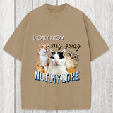 Tokyosol U Only Know Cat Meme Washed T-Shirt