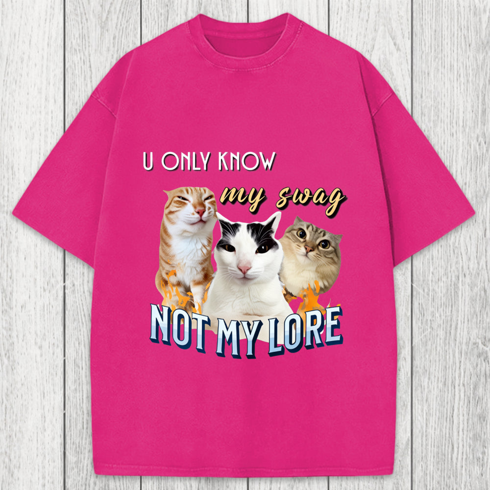 Tokyosol U Only Know Cat Meme Washed T-Shirt