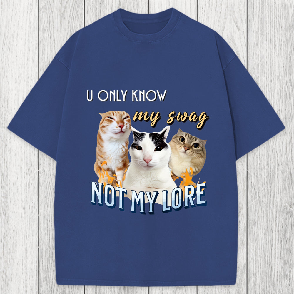 Tokyosol U Only Know Cat Meme Washed T-Shirt