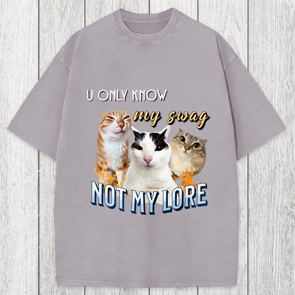 Tokyosol U Only Know Cat Meme Washed T-Shirt