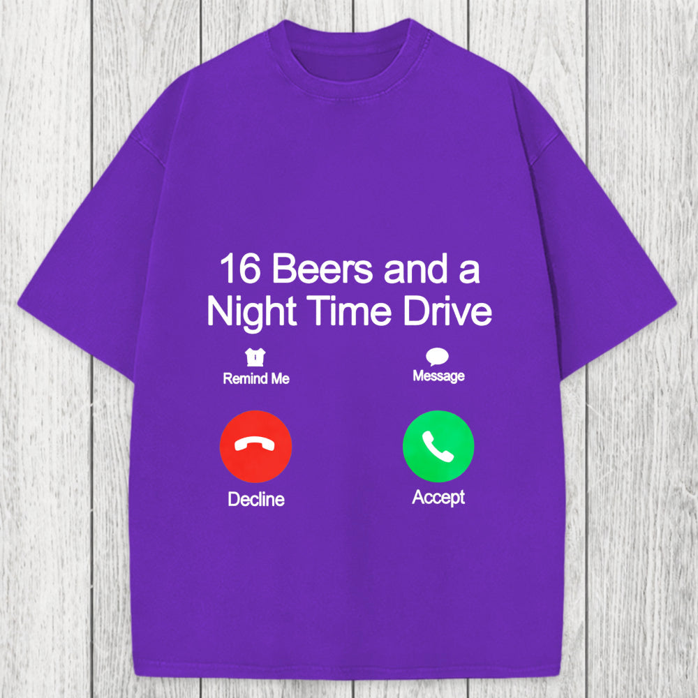 Tokyosol 16 Beers And A Night Time Drive Washed T-Shirt