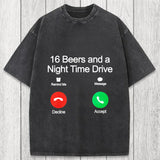 Tokyosol 16 Beers And A Night Time Drive Washed T-Shirt