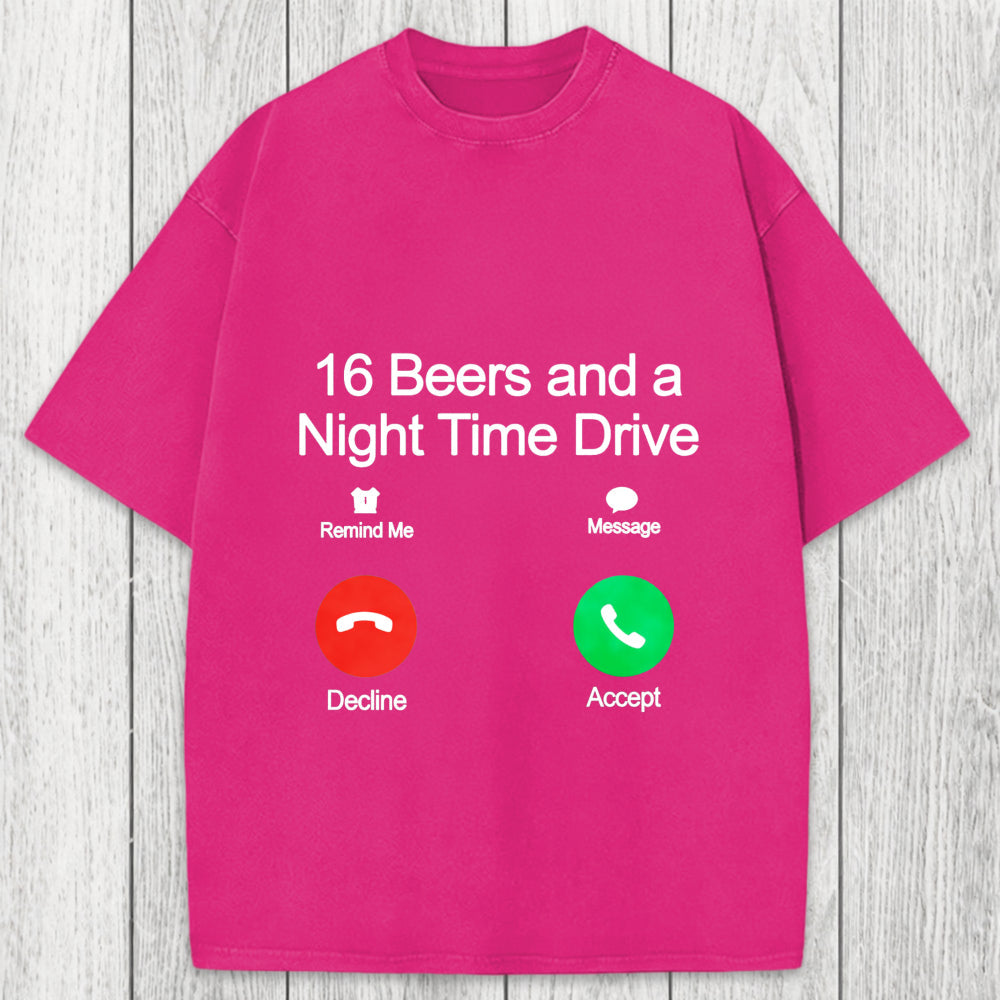 Tokyosol 16 Beers And A Night Time Drive Washed T-Shirt
