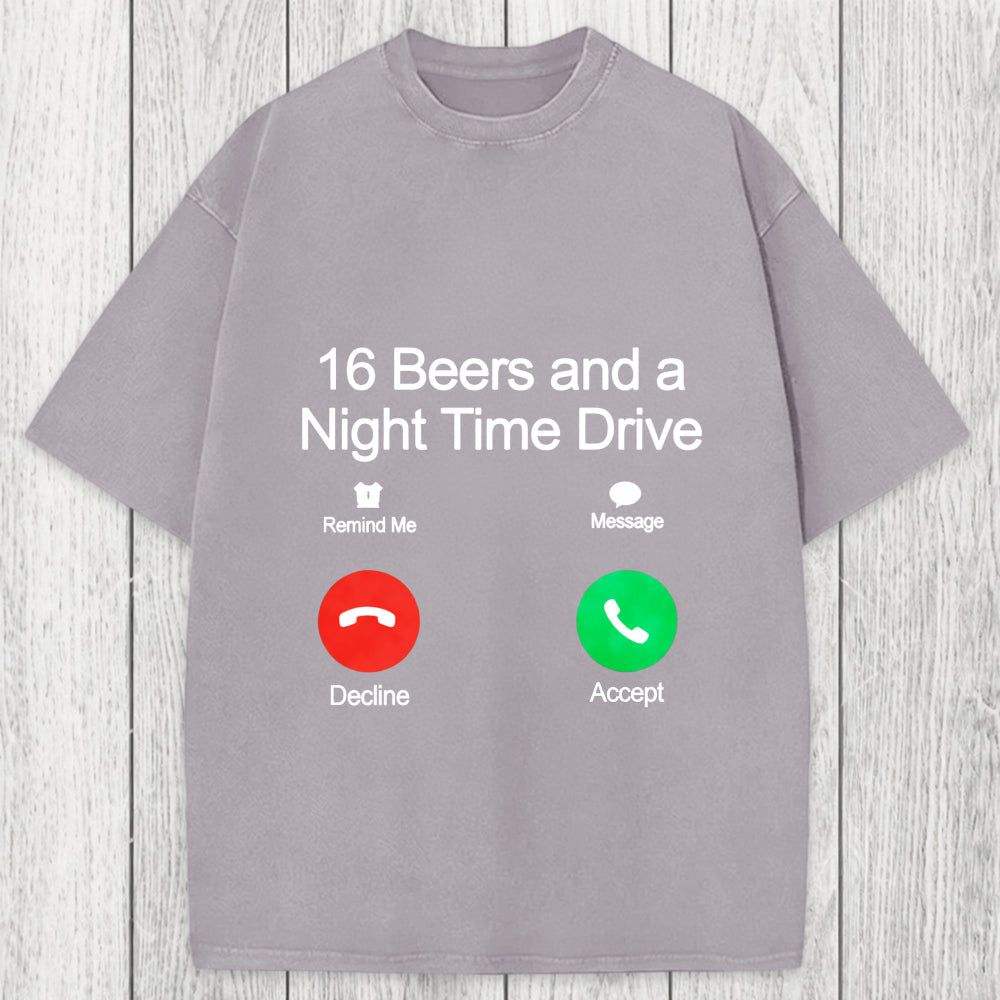 Tokyosol 16 Beers And A Night Time Drive Washed T-Shirt