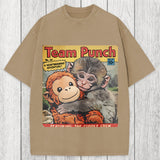 Tokyosol Punch Monkey Holding Stuffed Monkey Washed T-Shirt