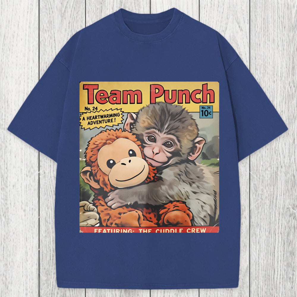 Tokyosol Punch Monkey Holding Stuffed Monkey Washed T-Shirt