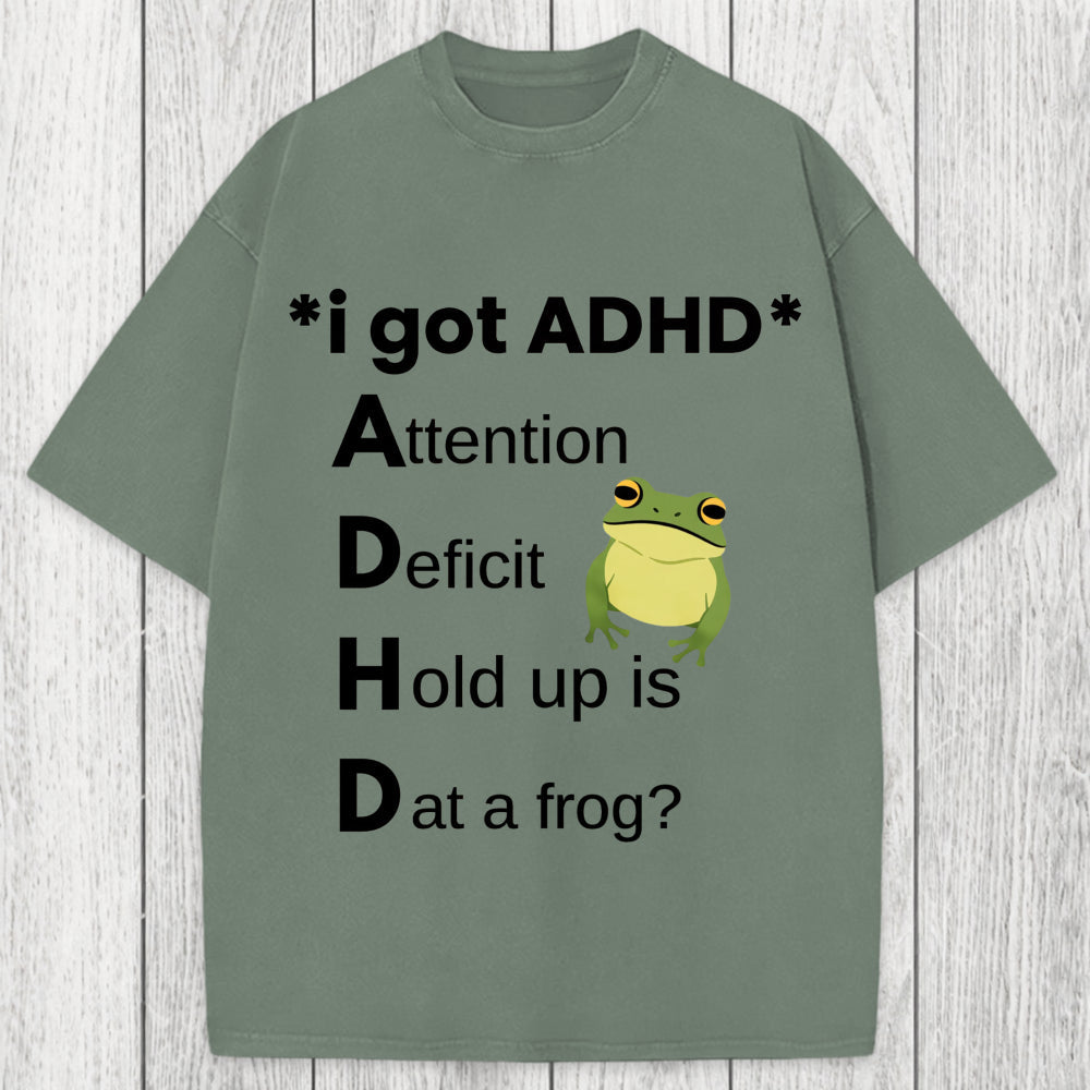 Tokyosol I Got ADHD Frog Washed T-Shirt