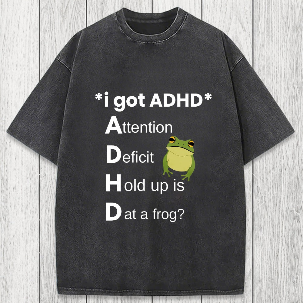 Tokyosol I Got ADHD Frog Washed T-Shirt