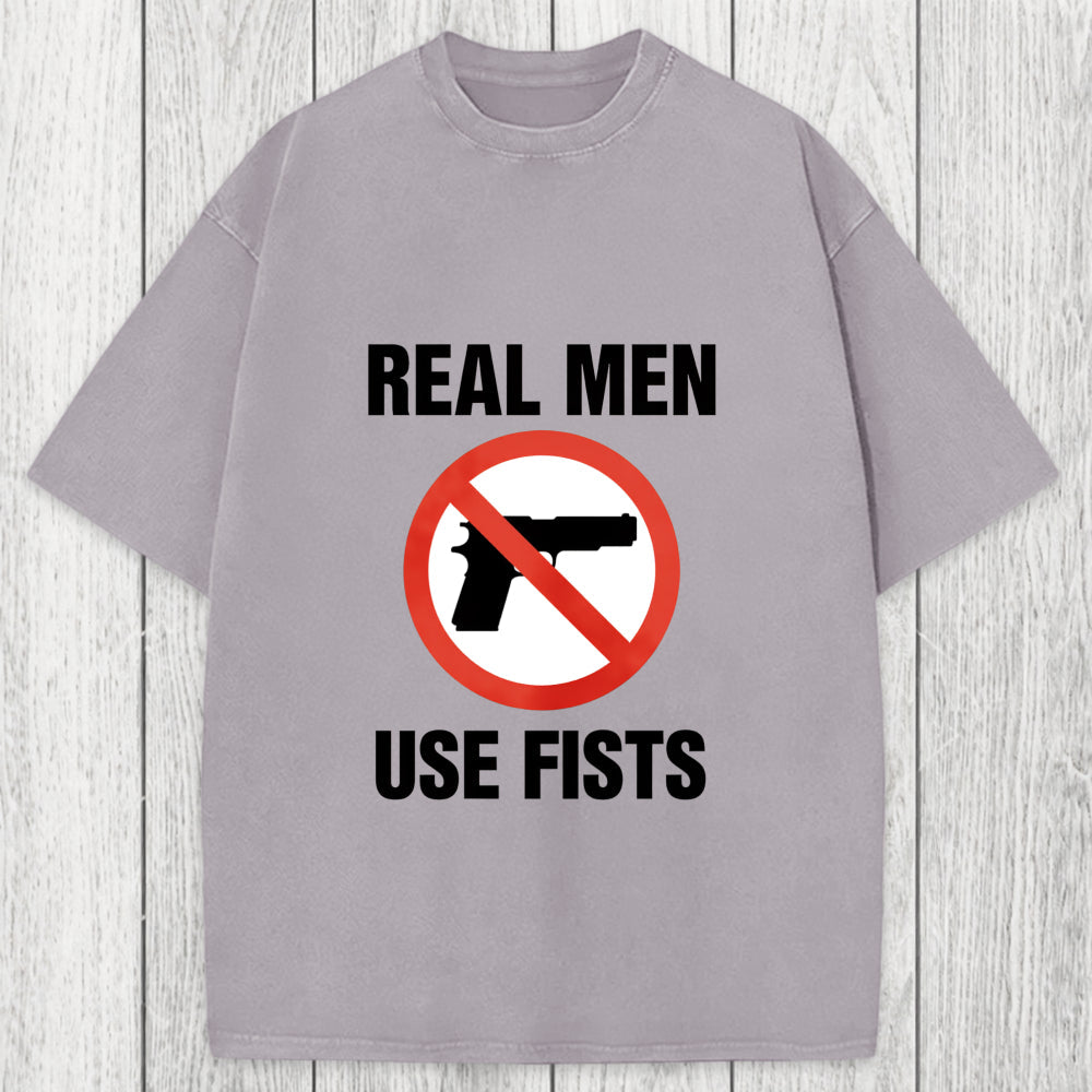 Tokyosol Real Men Use Fists Washed T-Shirt