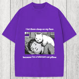 Tokyosol Funny Cat Servant Washed T-Shirt