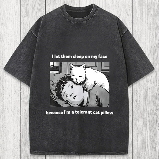 Tokyosol Funny Cat Servant Washed T-Shirt