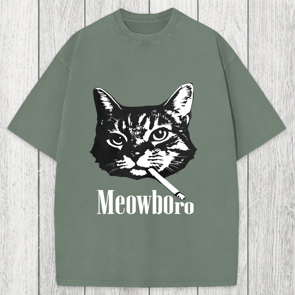 Tokyosol Vintage Smoking Cat Washed T-Shirt