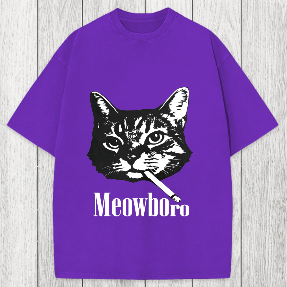 Tokyosol Vintage Smoking Cat Washed T-Shirt