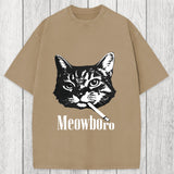 Tokyosol Vintage Smoking Cat Washed T-Shirt