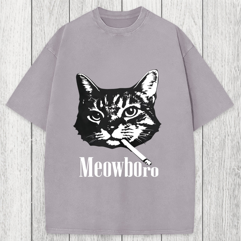 Tokyosol Vintage Smoking Cat Washed T-Shirt