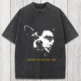 Tokyosol Funny Smoking Chihuahua Washed T-Shirt
