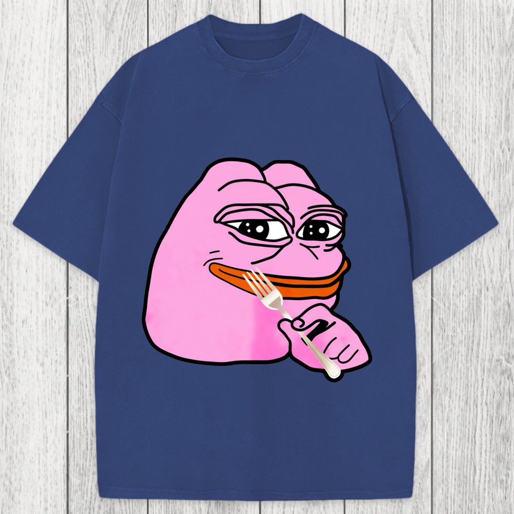 Tokyosol Pink Pepe Frog Meme Washed T-Shirt
