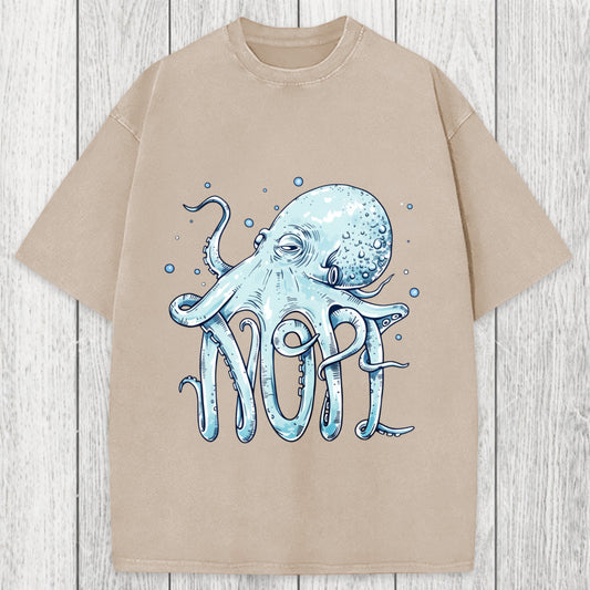 Tokyosol Octopus Nope Washed T-Shirt