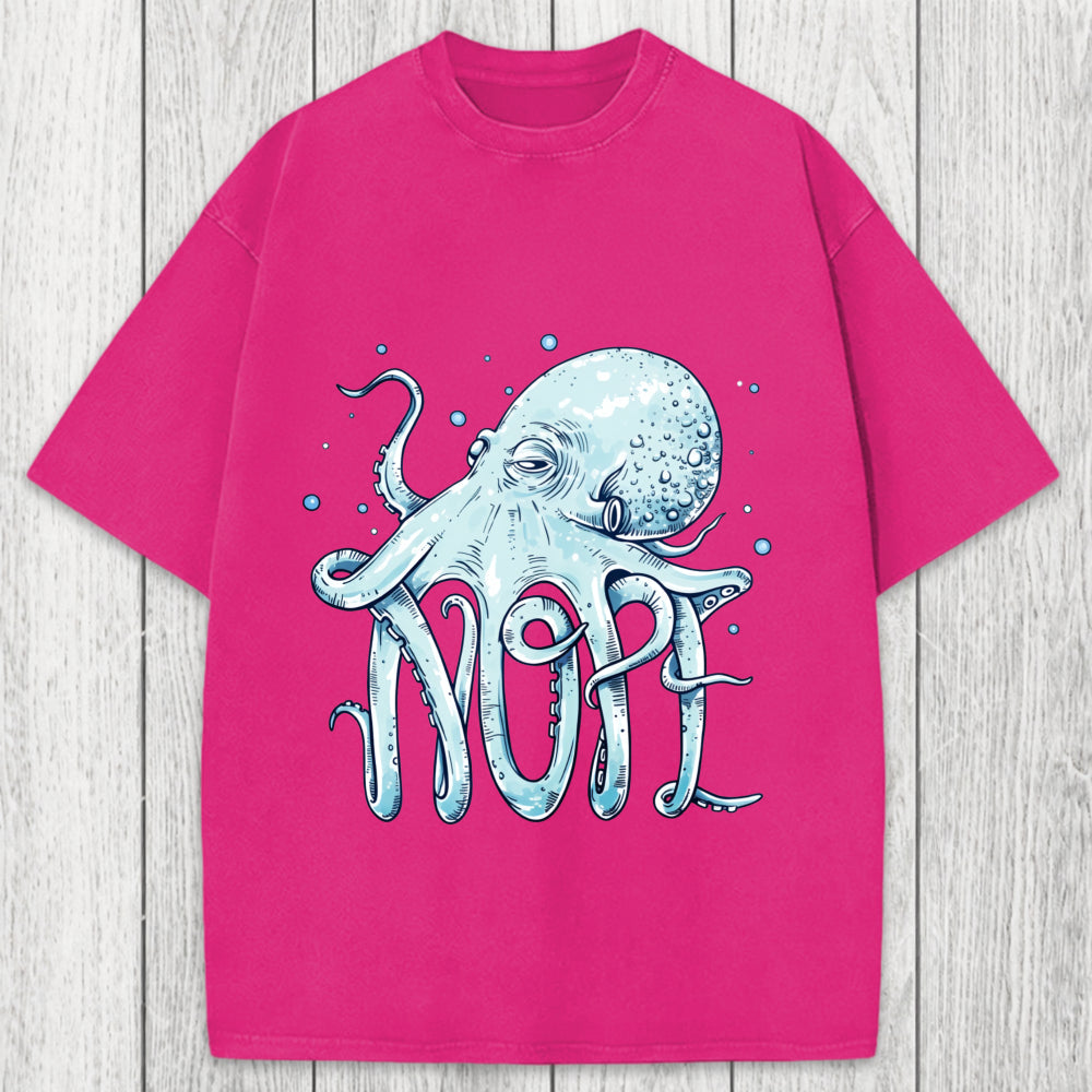 Tokyosol Octopus Nope Washed T-Shirt