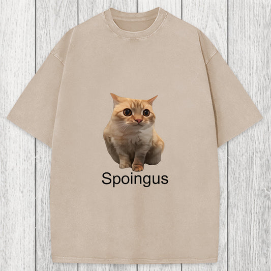 Tokyosol Spoingus The Cat Meme Washed T-Shirt