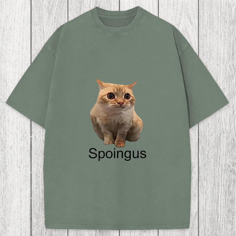Tokyosol Spoingus The Cat Meme Washed T-Shirt