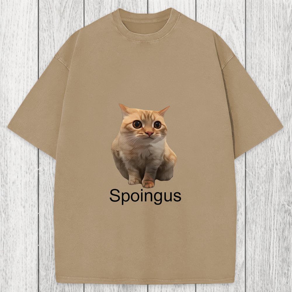 Tokyosol Spoingus The Cat Meme Washed T-Shirt