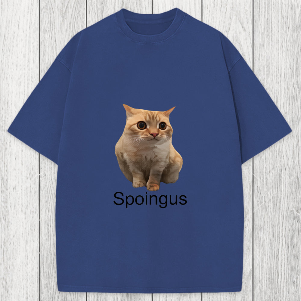 Tokyosol Spoingus The Cat Meme Washed T-Shirt