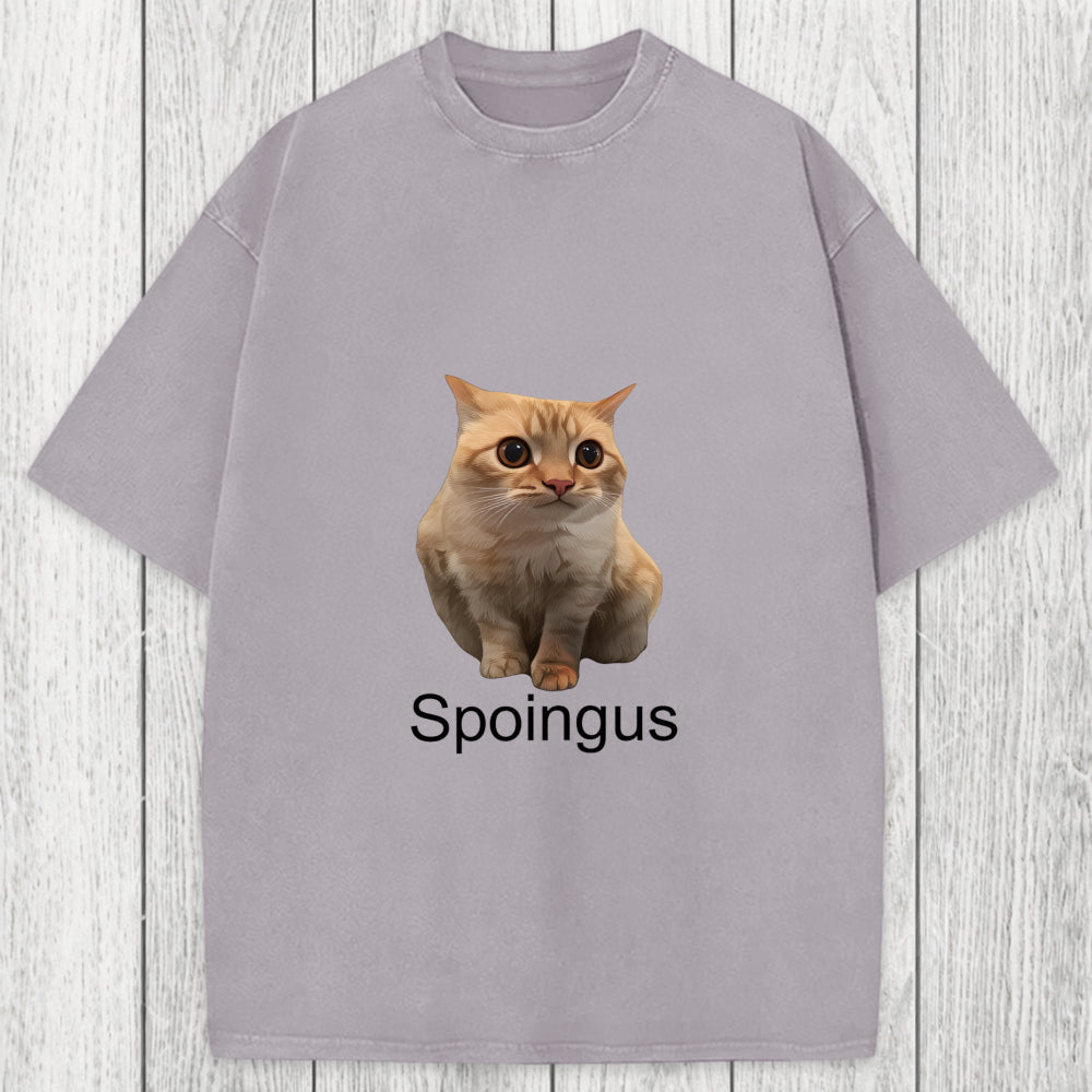 Tokyosol Spoingus The Cat Meme Washed T-Shirt