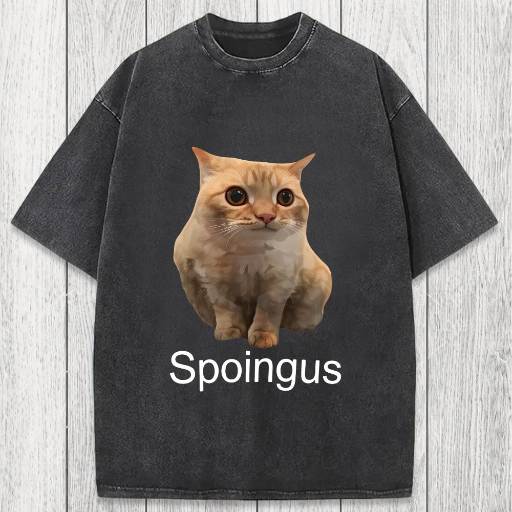 Tokyosol Spoingus The Cat Meme Washed T-Shirt