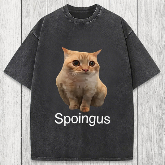 Tokyosol Spoingus The Cat Meme Washed T-Shirt