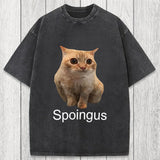 Tokyosol Spoingus The Cat Meme Washed T-Shirt