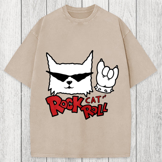 Tokyosol Rock Cat Roll Washed T-Shirt