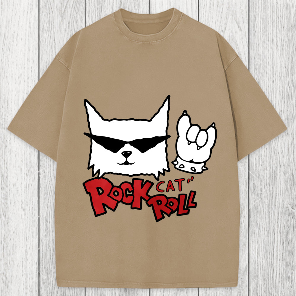 Tokyosol Rock Cat Roll Washed T-Shirt