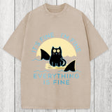 Tokyosol Everything Is Fine Cat Sea Washed T-Shirt