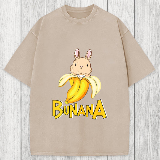 Tokyosol Funny Banana Bunny Washed T-Shirt