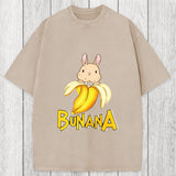 Tokyosol Funny Banana Bunny Washed T-Shirt