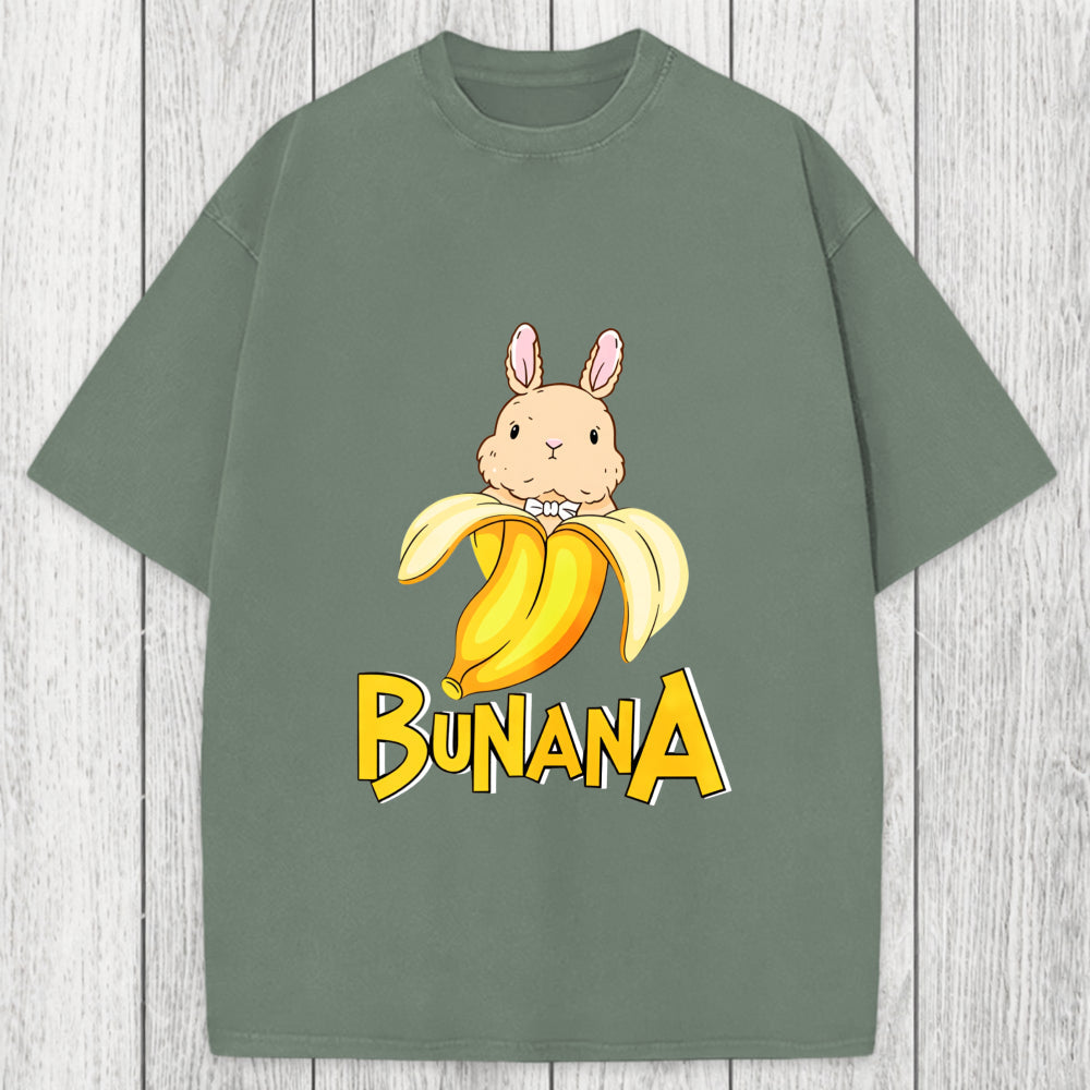 Tokyosol Funny Banana Bunny Washed T-Shirt