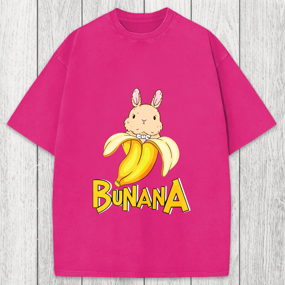Tokyosol Funny Banana Bunny Washed T-Shirt