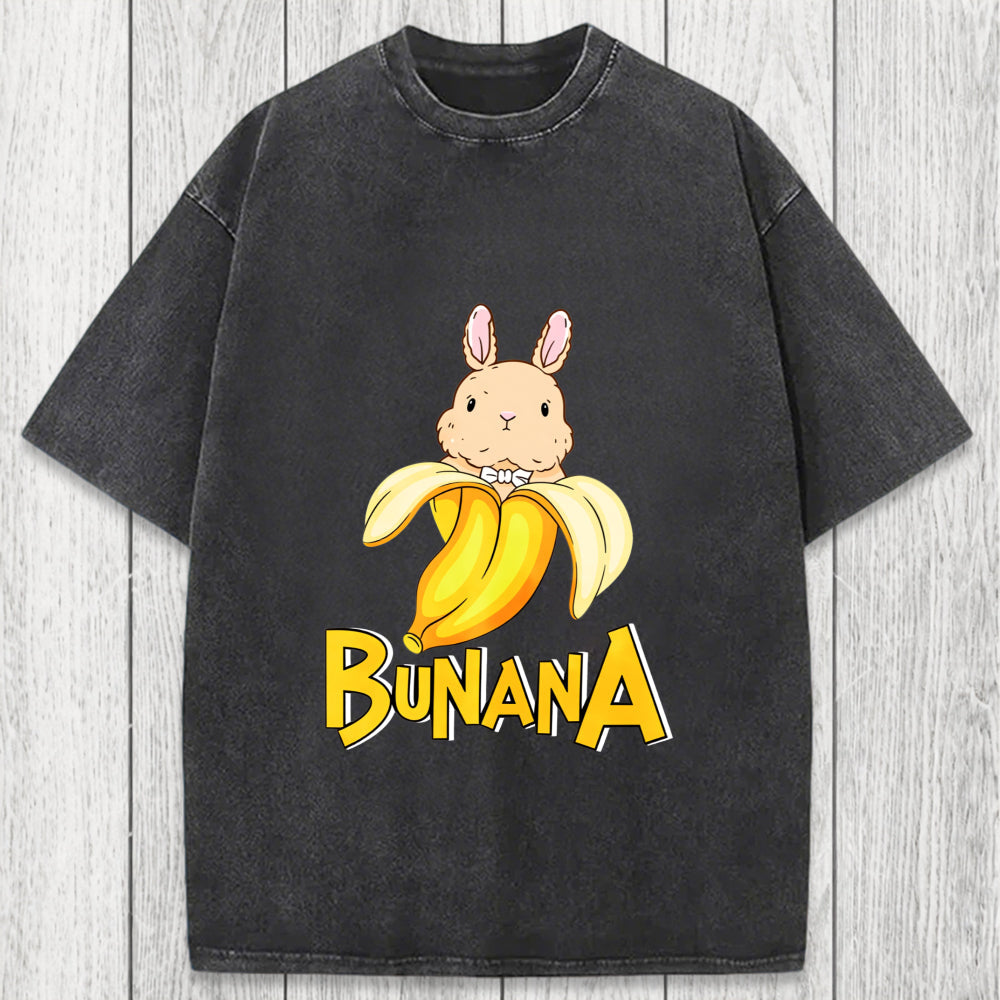 Tokyosol Funny Banana Bunny Washed T-Shirt