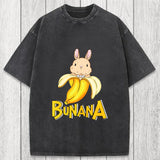Tokyosol Funny Banana Bunny Washed T-Shirt