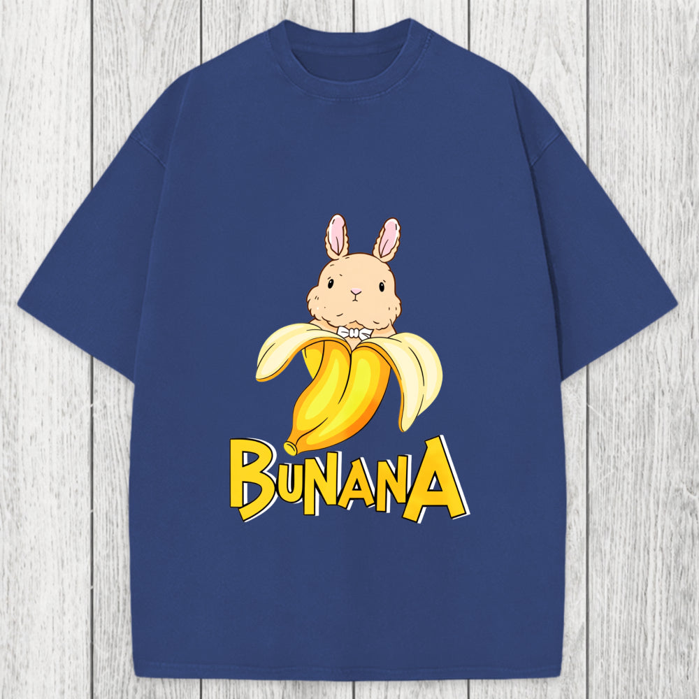 Tokyosol Funny Banana Bunny Washed T-Shirt