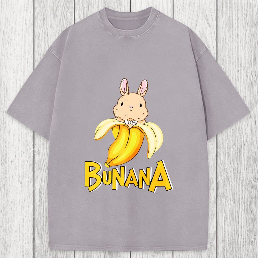 Tokyosol Funny Banana Bunny Washed T-Shirt