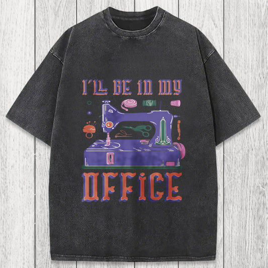 Tokyosol Funny Sewing Machine Seamstress Tailor Washed T-Shirt